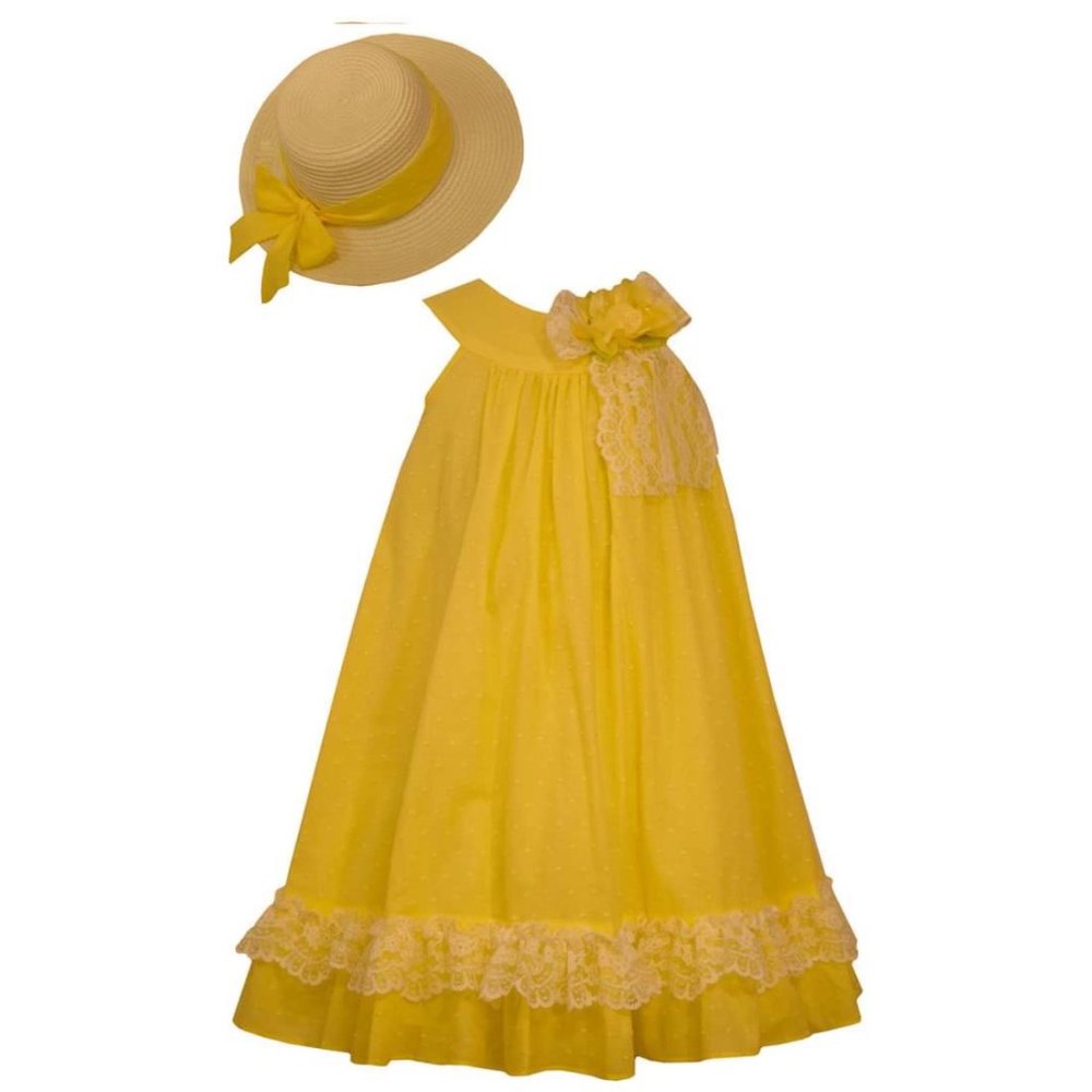 Bonnie Jean Girls Yellow Dress & Hat
